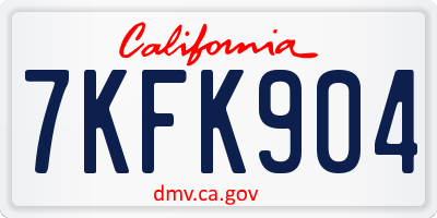 CA license plate 7KFK904