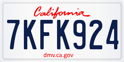 CA license plate 7KFK924