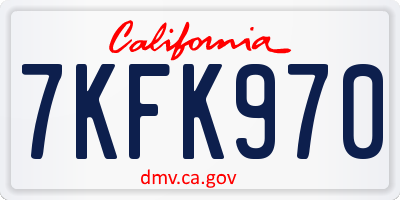CA license plate 7KFK970