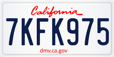 CA license plate 7KFK975