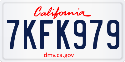 CA license plate 7KFK979