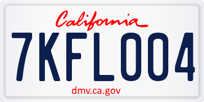 CA license plate 7KFL004