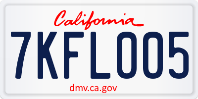 CA license plate 7KFL005