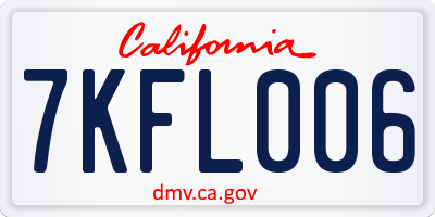 CA license plate 7KFL006