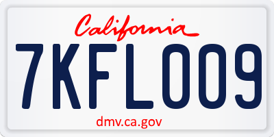 CA license plate 7KFL009