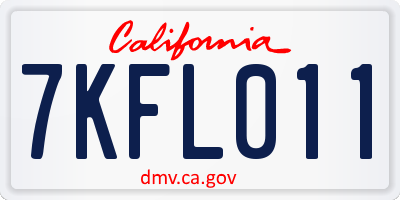 CA license plate 7KFL011
