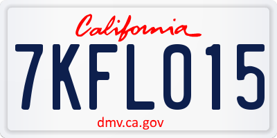 CA license plate 7KFL015