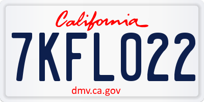 CA license plate 7KFL022