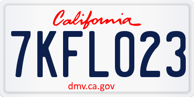 CA license plate 7KFL023