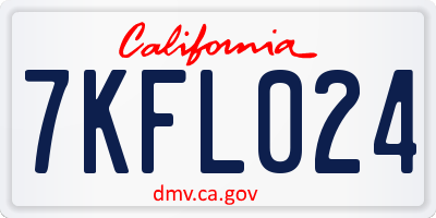 CA license plate 7KFL024