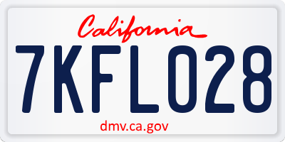 CA license plate 7KFL028