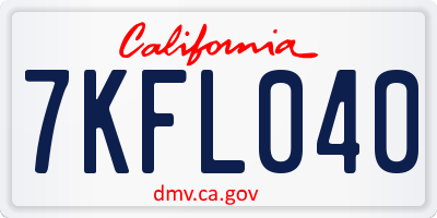 CA license plate 7KFL040