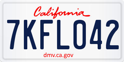CA license plate 7KFL042