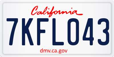 CA license plate 7KFL043