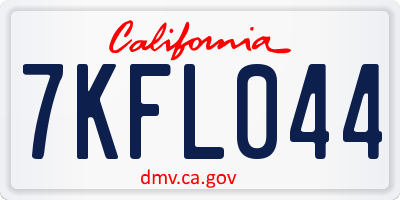 CA license plate 7KFL044
