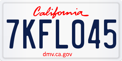CA license plate 7KFL045