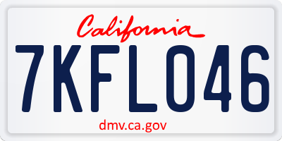 CA license plate 7KFL046