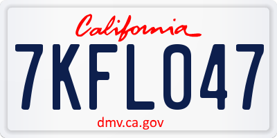 CA license plate 7KFL047