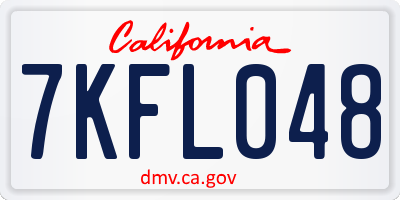 CA license plate 7KFL048