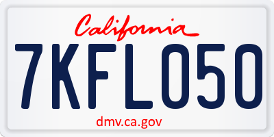 CA license plate 7KFL050