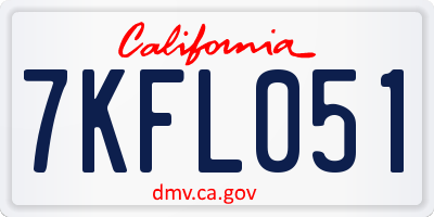 CA license plate 7KFL051