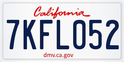 CA license plate 7KFL052