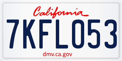 CA license plate 7KFL053