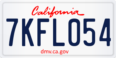 CA license plate 7KFL054