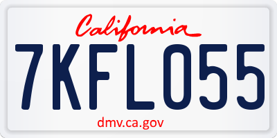 CA license plate 7KFL055