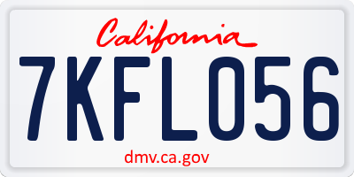 CA license plate 7KFL056