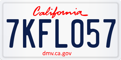 CA license plate 7KFL057