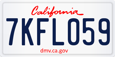 CA license plate 7KFL059