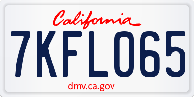 CA license plate 7KFL065