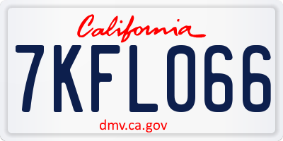 CA license plate 7KFL066