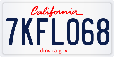 CA license plate 7KFL068