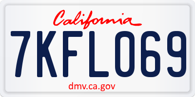 CA license plate 7KFL069