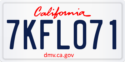 CA license plate 7KFL071