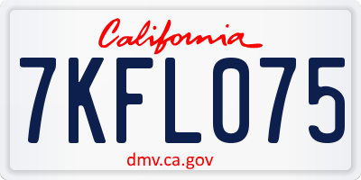 CA license plate 7KFL075