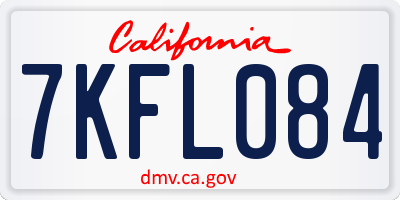 CA license plate 7KFL084