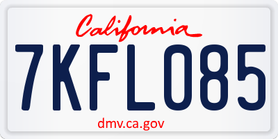 CA license plate 7KFL085