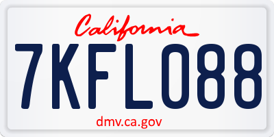 CA license plate 7KFL088