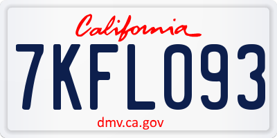 CA license plate 7KFL093