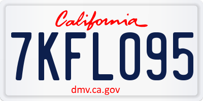 CA license plate 7KFL095