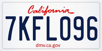CA license plate 7KFL096