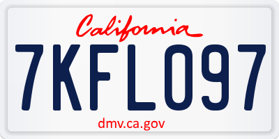 CA license plate 7KFL097