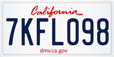 CA license plate 7KFL098