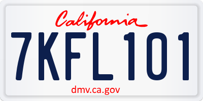 CA license plate 7KFL101