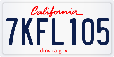 CA license plate 7KFL105