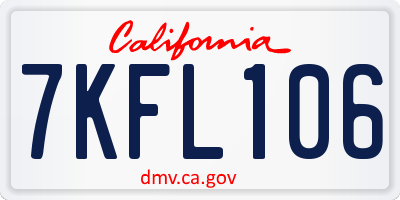 CA license plate 7KFL106
