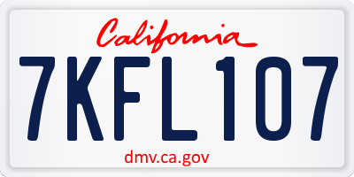 CA license plate 7KFL107